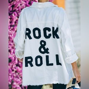 NWT White Frayed Rock & Roll Jacket